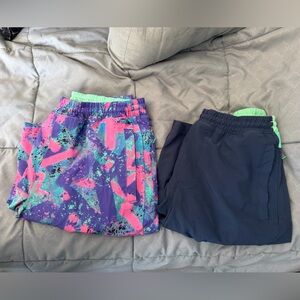 Birddogs Mens Shorts - Purple Multi & Black with Mint Trim